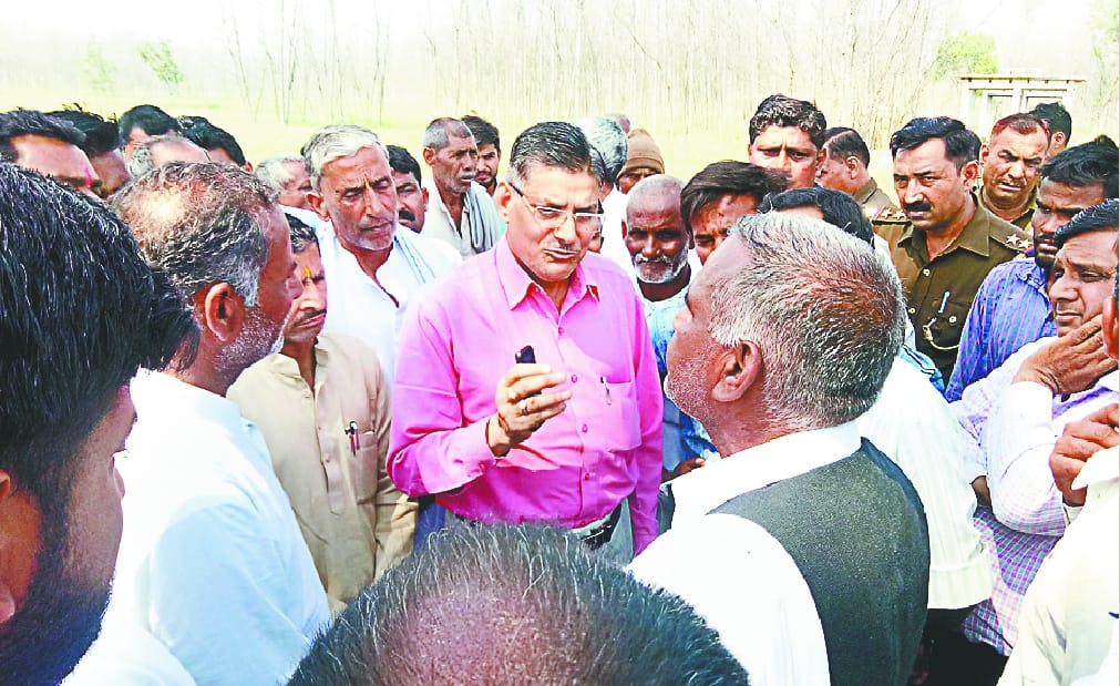 ... people of six villages, confronted by officials