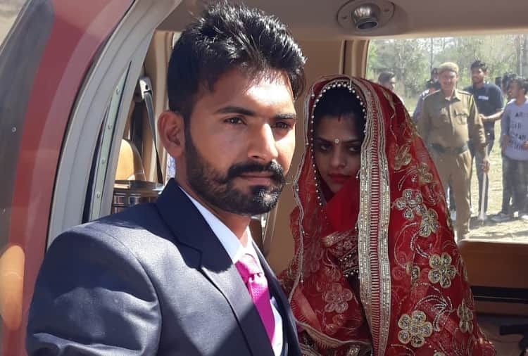 unique marriage, sonipat bride farewell via helicopter in haryana
