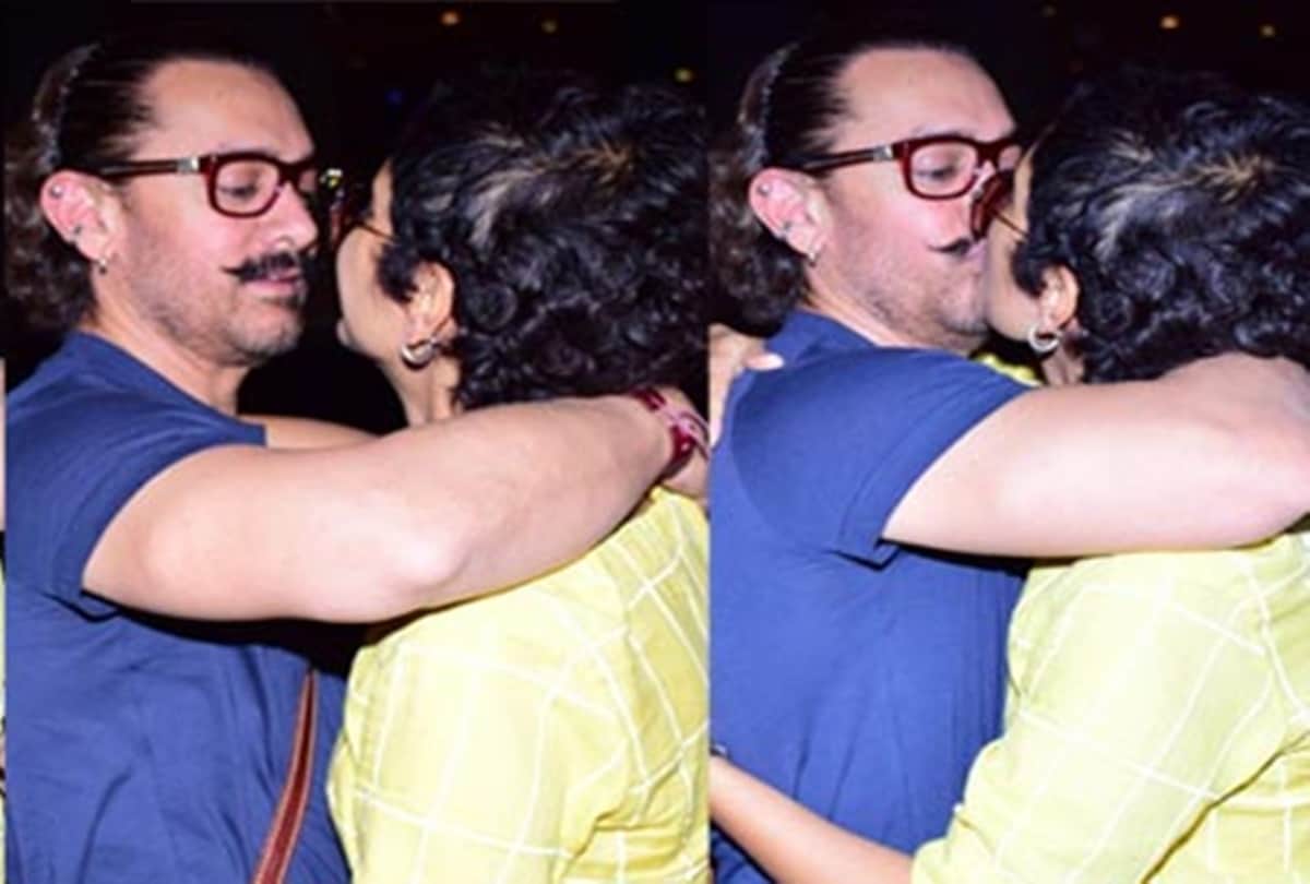 when aamir khan reached mumbai airport and kissed his wife kiran rao