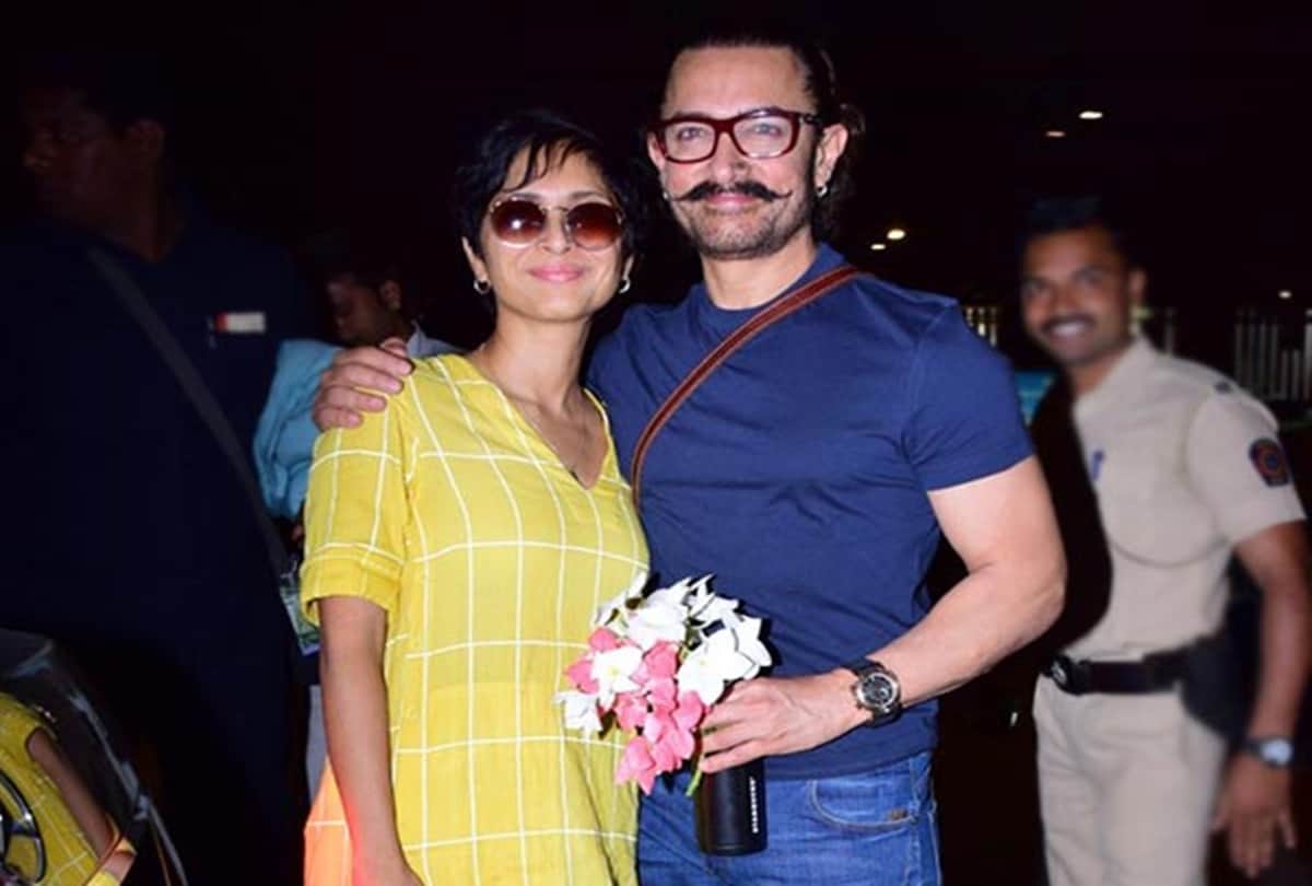 when aamir khan reached mumbai airport and kissed his wife kiran rao