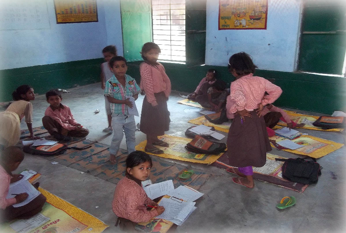 children taking examination in register page
