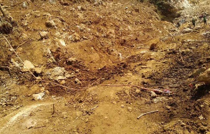 Break the Drinking Water Line from Road Cutting