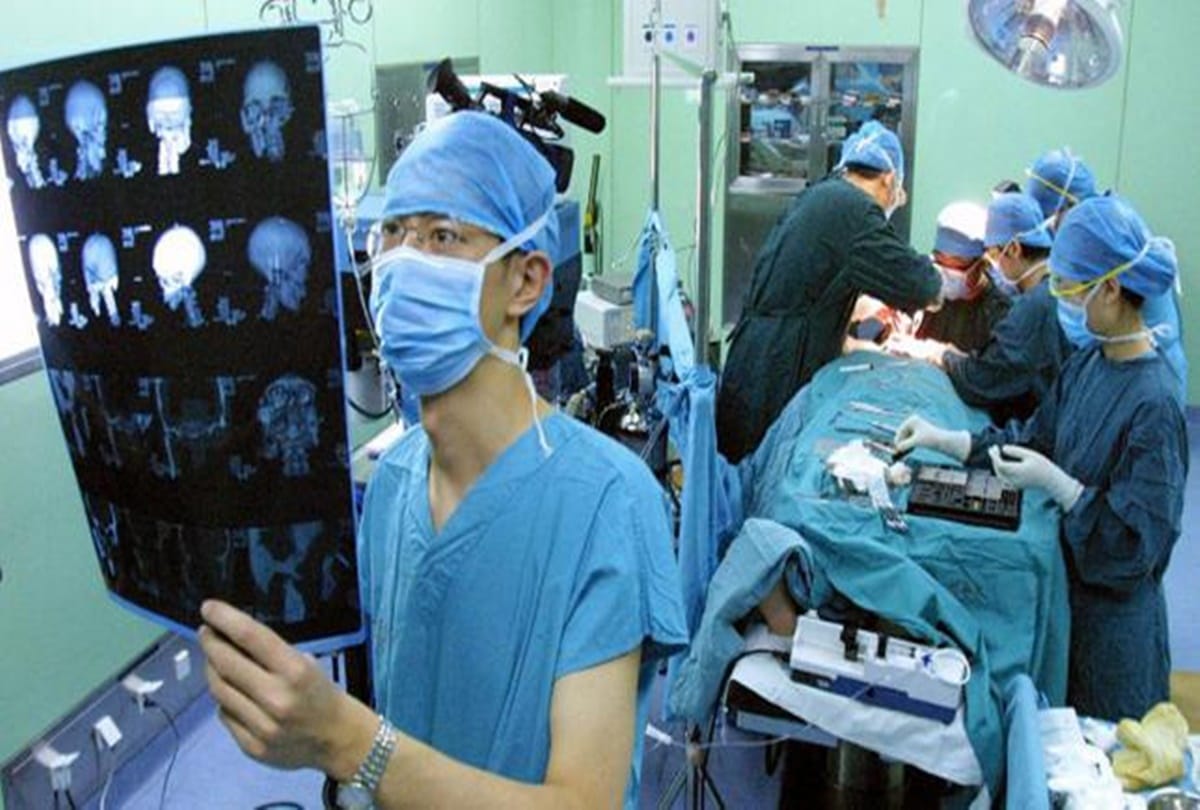 After five hours operation four feet long rod removed from the body of a person