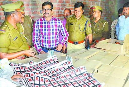 police team found a bulk of wine bottles in a house of sitapur.