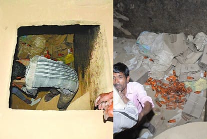 police team found a bulk of wine bottles in a house of sitapur.