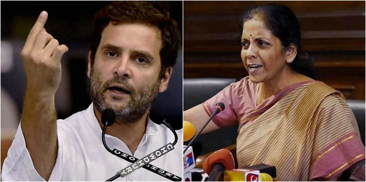 Rahul Gandhi slams defence minister nirmala sitharaman over Rafael Deal