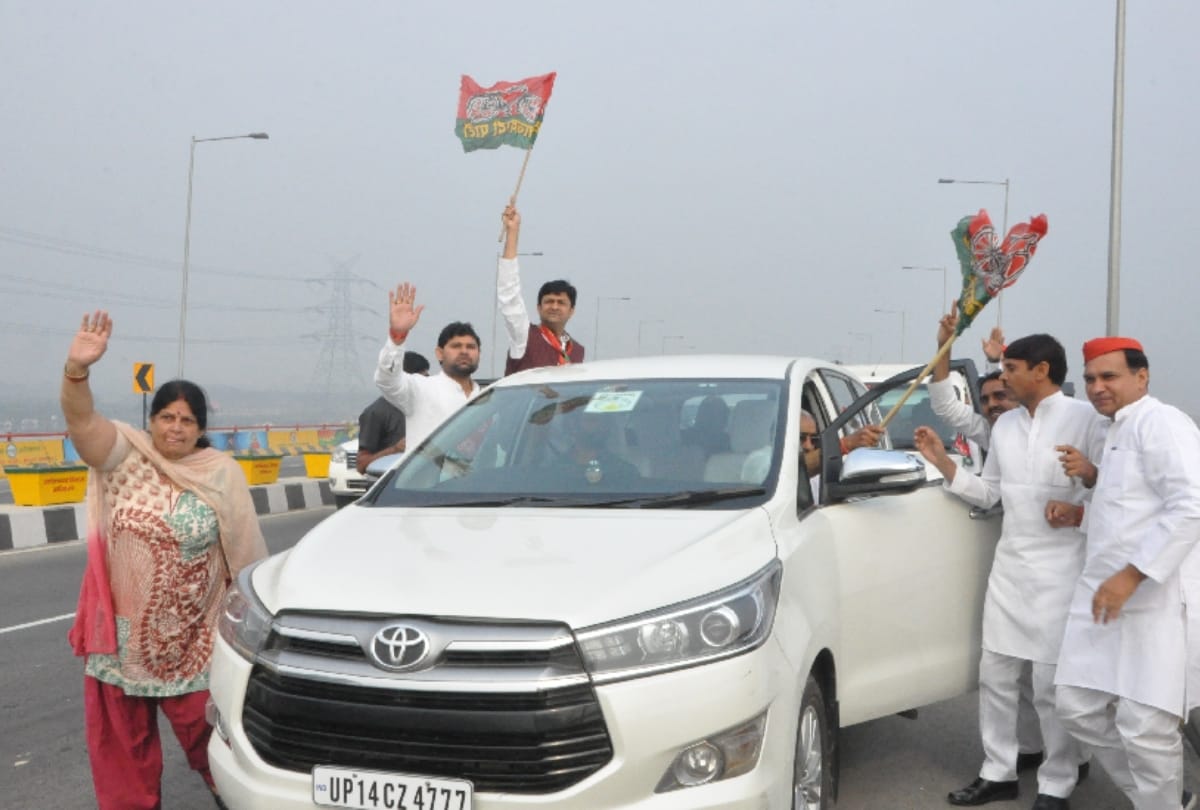 samajwadi party workers inaugurated the elevated road forcefully, report filed