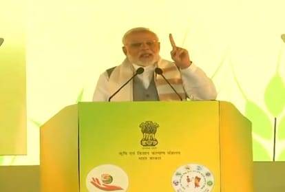 PM Modi addresses the annual Krishi Unnati Mela at Indian Agricultural Research Institute in Delhi