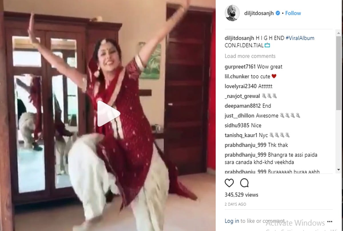 Video being viral of a punjabi girl in bhangra on diljit dosanjh song high end 