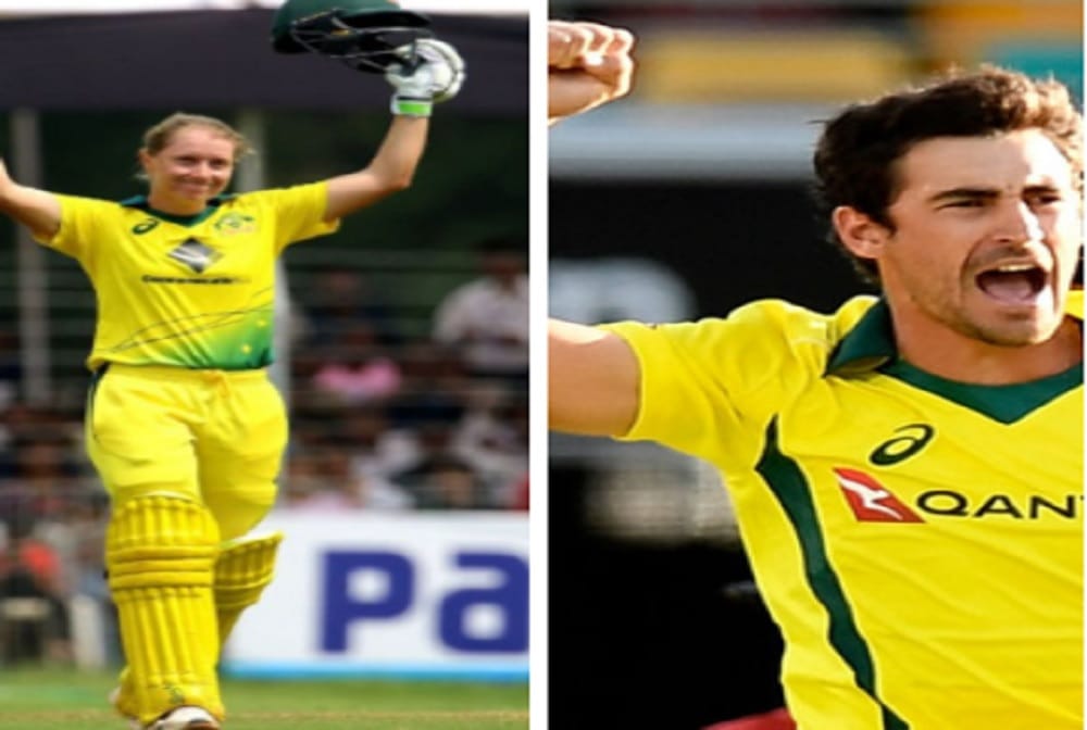 mitchell starcs says react on his wife alyssa healy First ODI ton against india