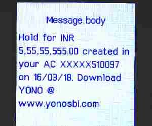 Account credited with 5 crores