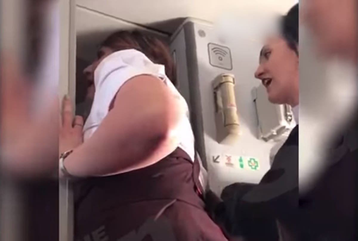 Couple who met on plane caught in toilet