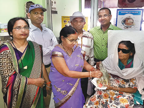 Elderly couple helps poor people