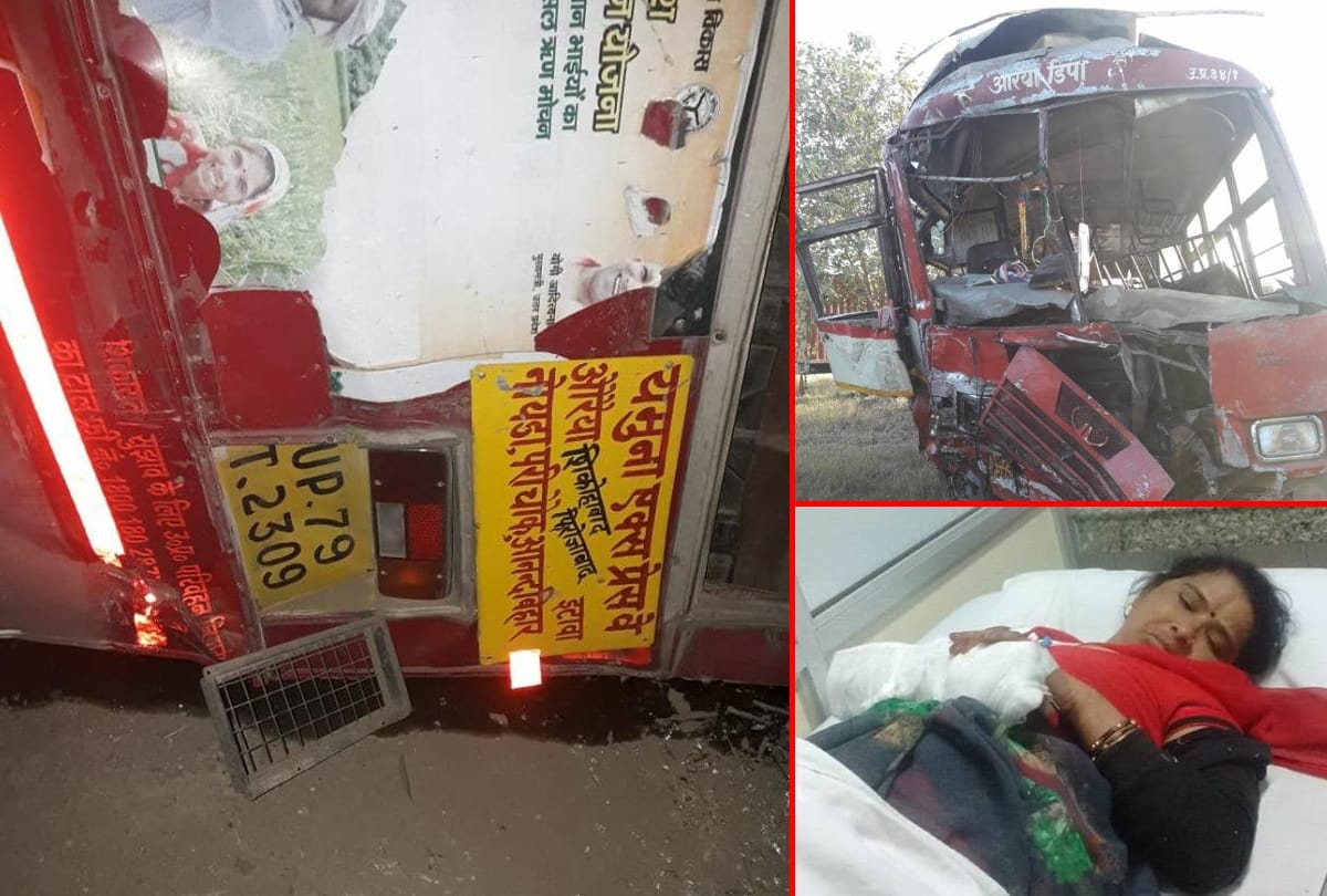 road accident in greater noida: bus fell down under 30 feet, 2 dead