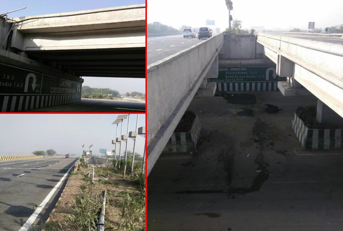 road accident in greater noida: bus fell down under 30 feet, 2 dead