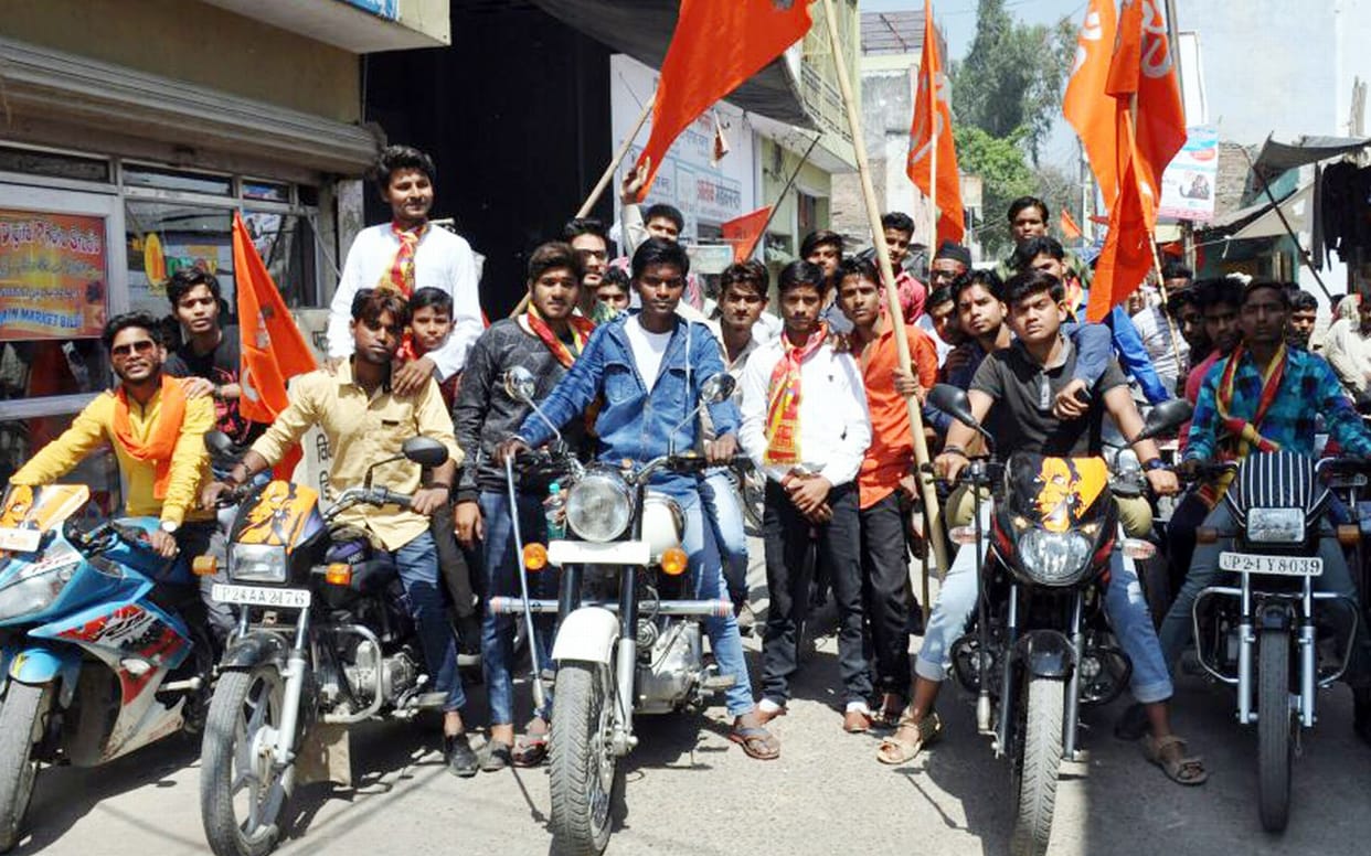 नवसंवत्सर पर बजरंग दल ने निकाली बाइक रैली