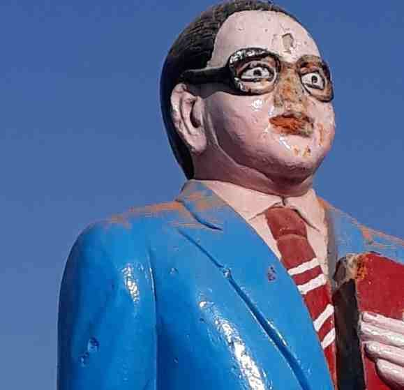 baba saheb ambedkar statue broken again in azamgarh