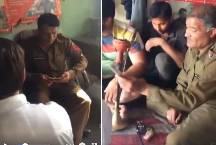 ASI playing cards with constable on duty in panipat, video viral