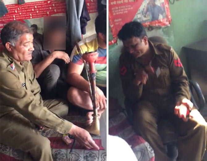 ASI playing cards with constable on duty in panipat, video viral