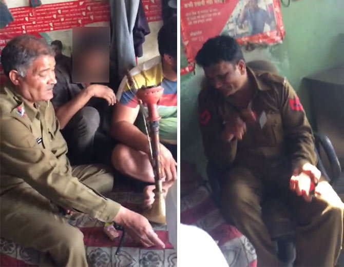 ASI playing cards with constable on duty in panipat, video viral
