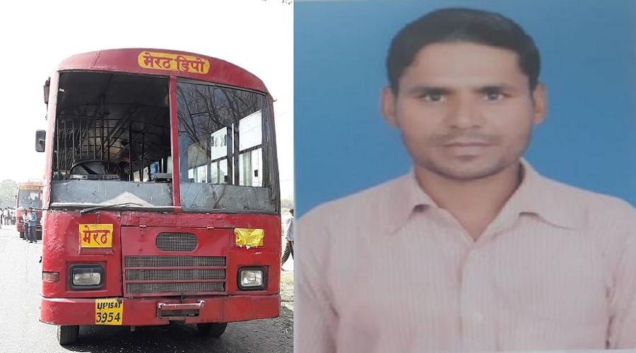 Bike and bus collision at meerut, one's death