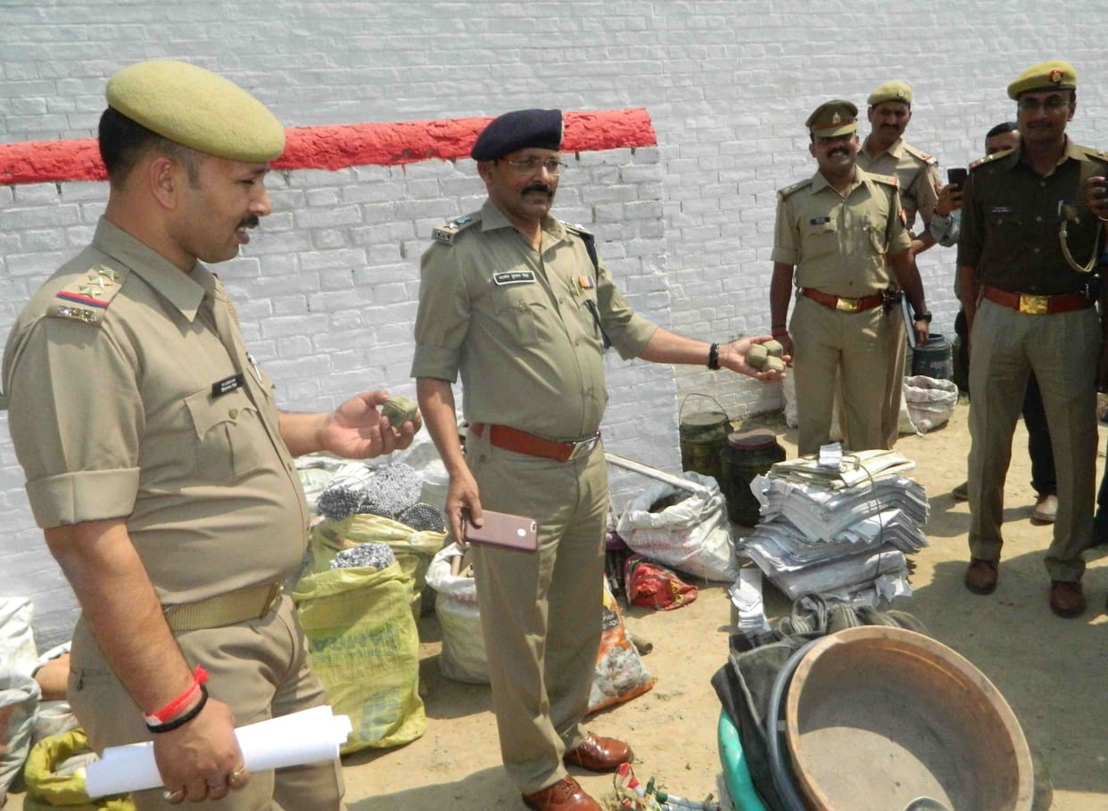  Illegal cracker factory busted in chandauli by UP police