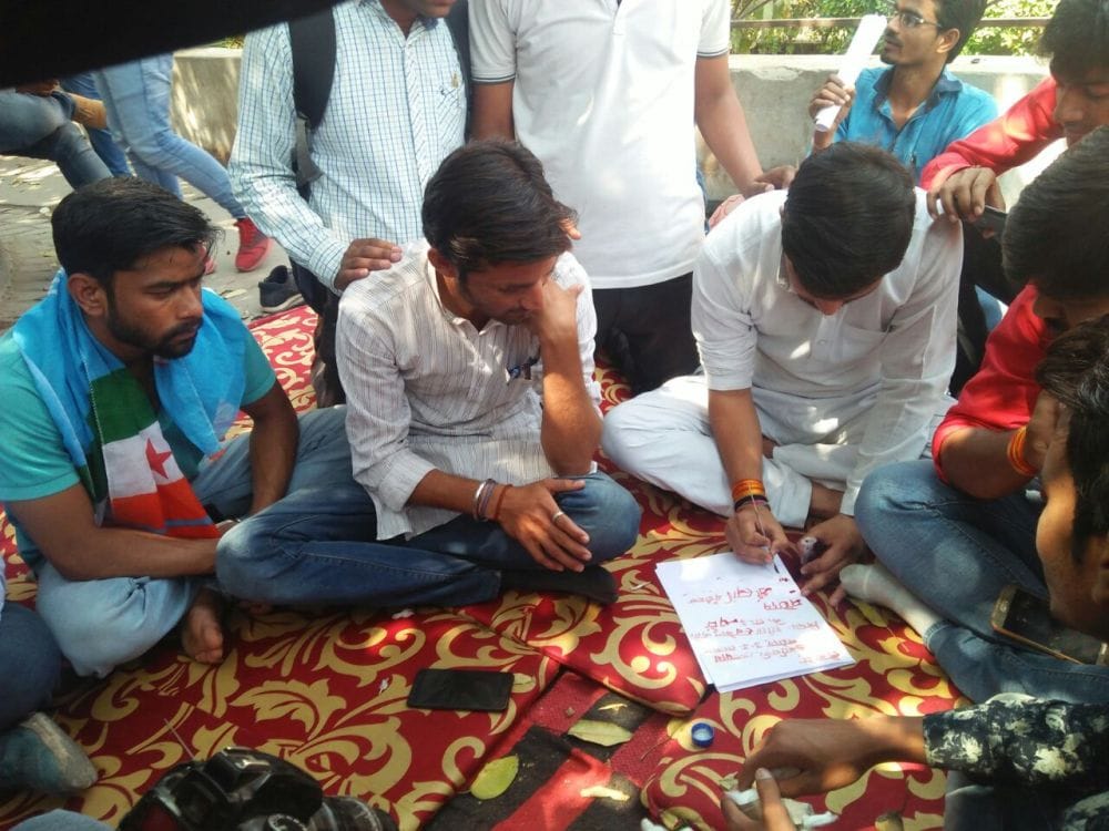 students write letter by blood to the governor