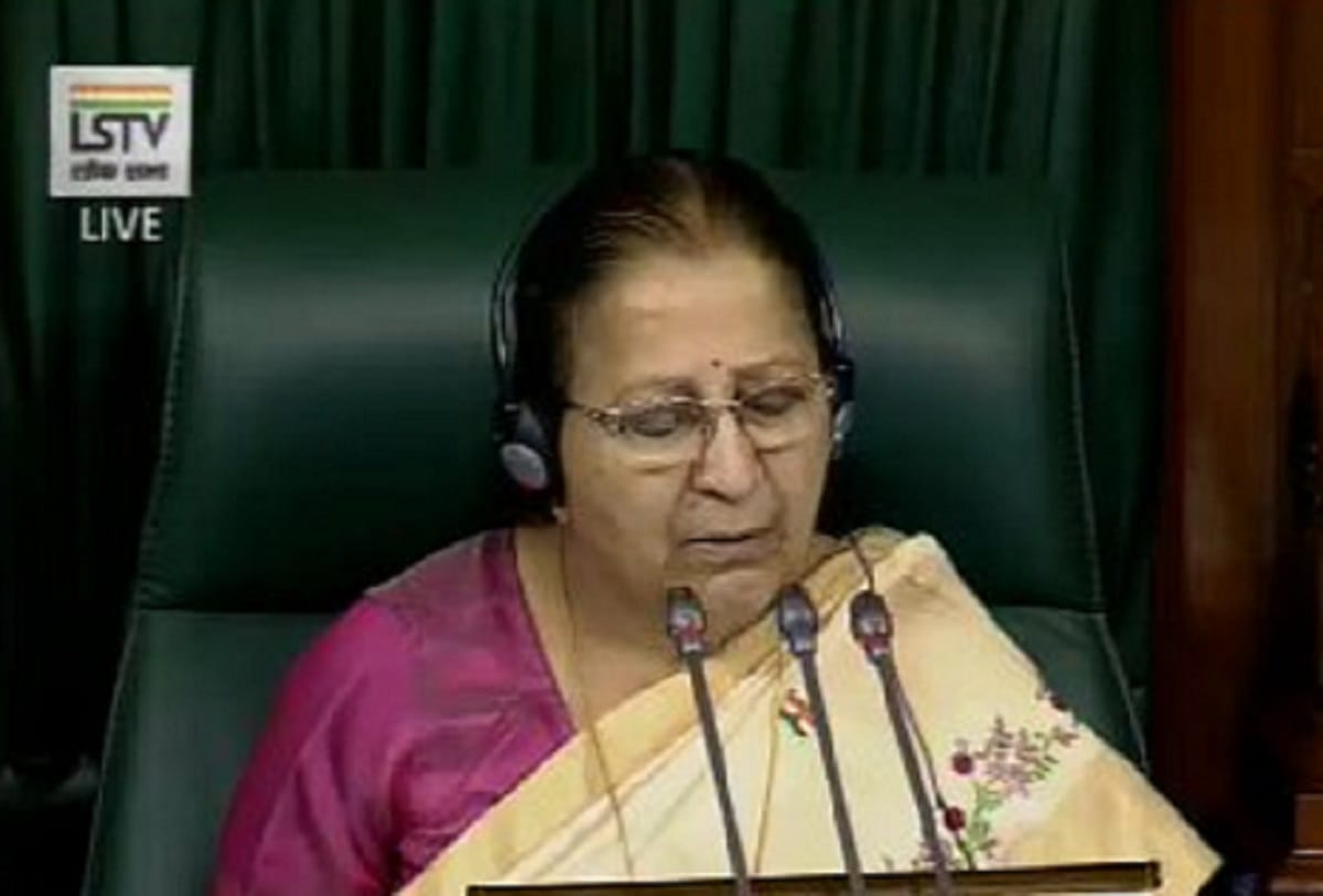 Sumitra Mahajan suspended 19 MPs of TDP and AIADMK under rule 374A today