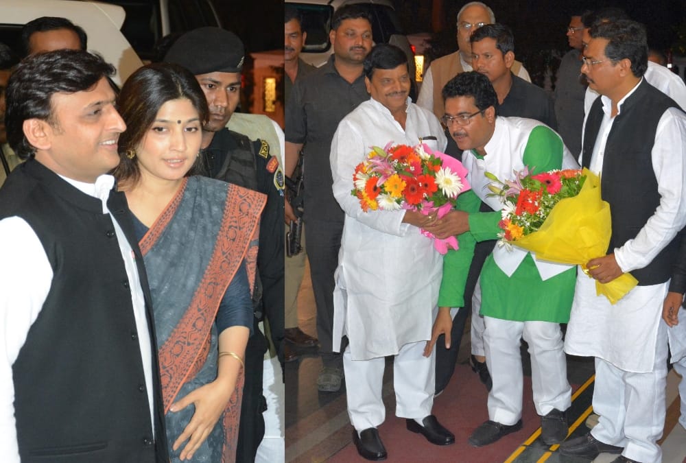 shivpal singh yadav in akhilesh yadav dinner party.