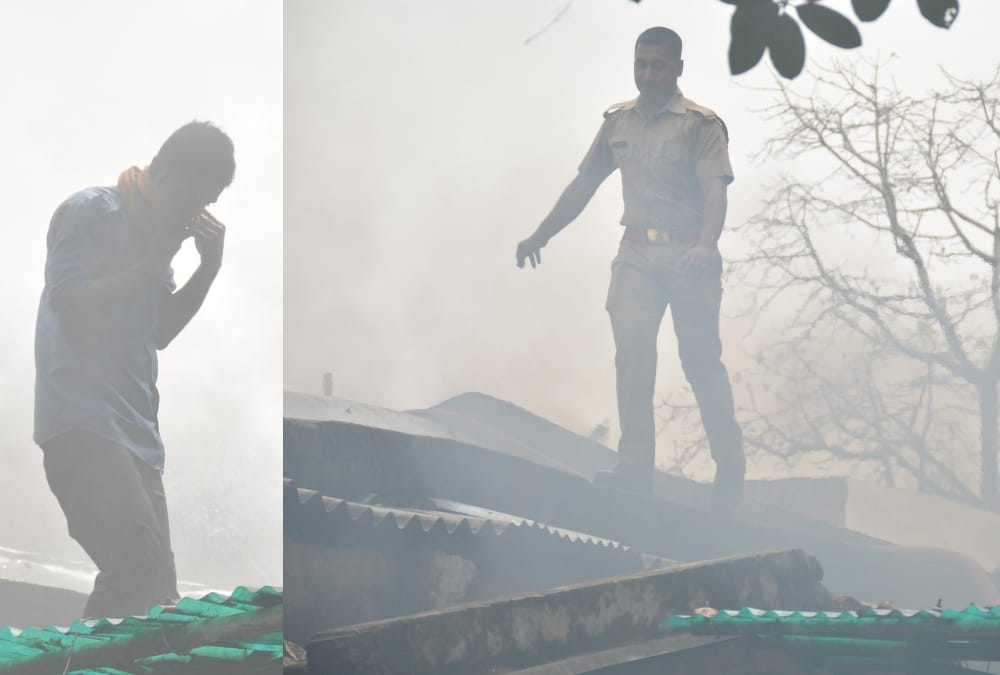 fire in a tent house in hazratganj in lucknow.