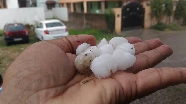 Hailstorm And rain cold weather in dehradun photos