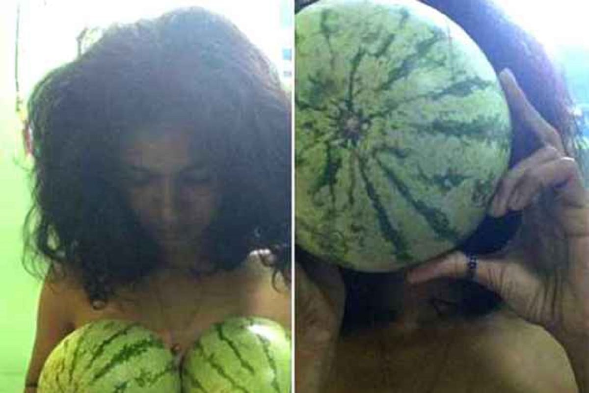 two Kerala women bare-breast protest against the professor over his watermelon remarks