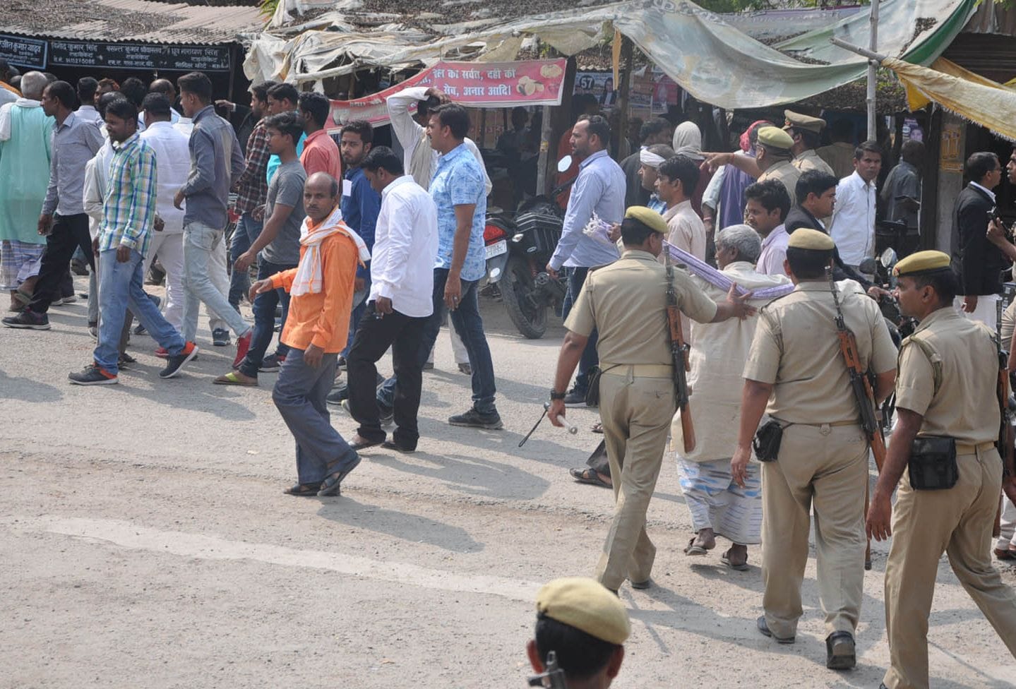 women advocate checking by policeman in court