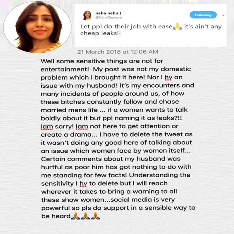  Heroines are worse than prostitutes says Neha gnanvel wife of Singham 3 Tamil director raja