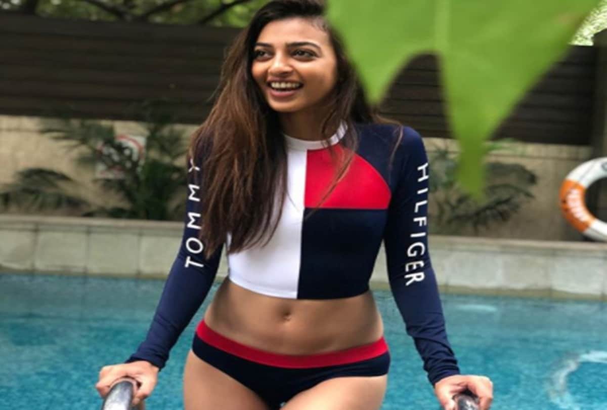 Radhika apte shares her pool photo