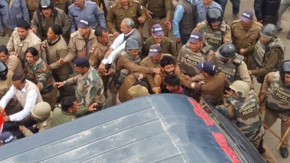 uttarakhand Budget 2018 protester arrested in gairsain