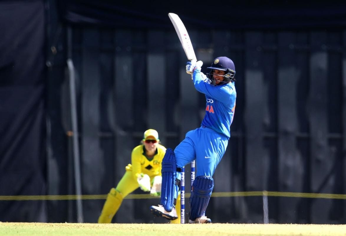 ind vs aus womens t20i tri series smriti mandhana hits fastest fifty
