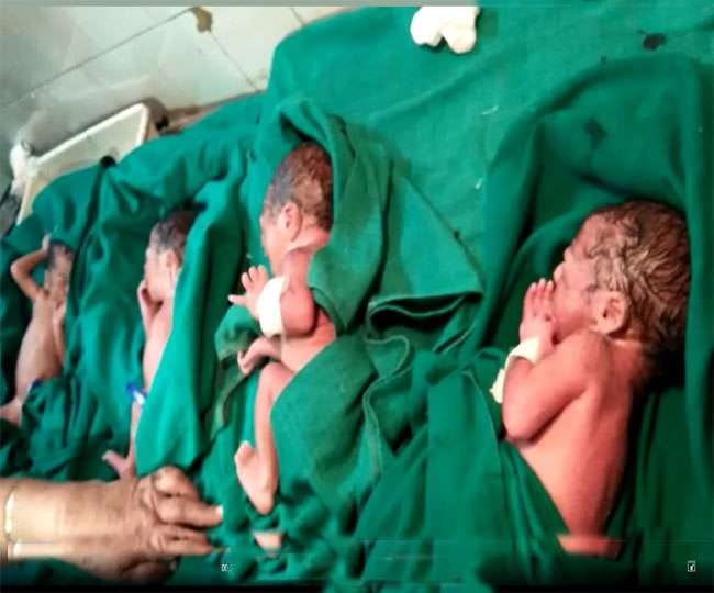 Women give birth four child together in roorkee