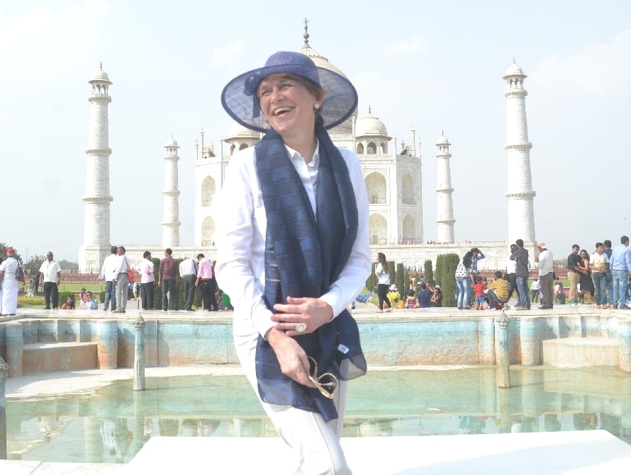 agra german president wife visits taj mahal