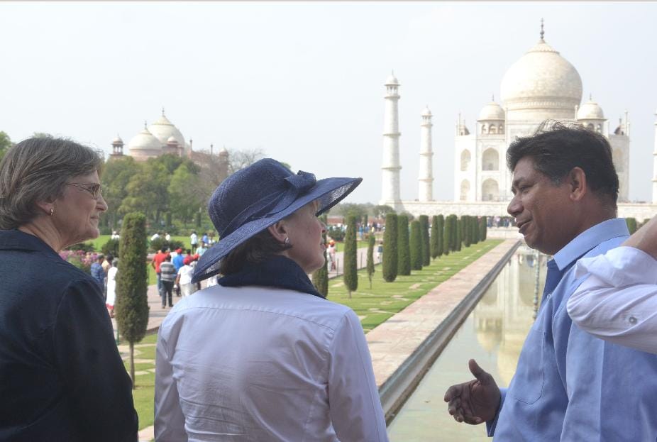 agra german president wife visits taj mahal