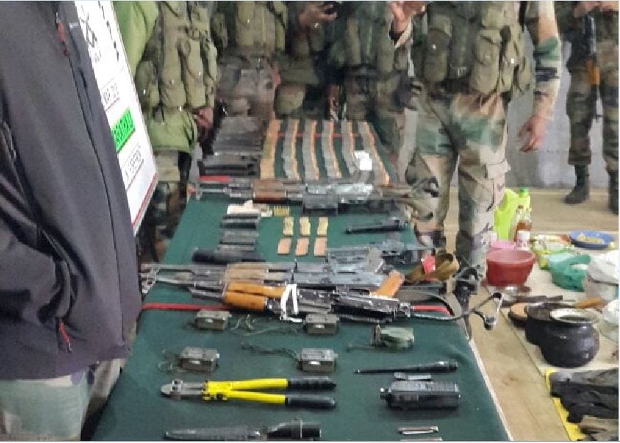 Arms and ammunition, medicens, and other made in Pakistan recovered from kupwara encounter