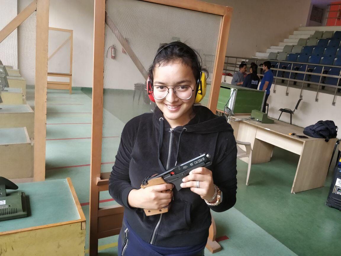 jaspal rana daughter devanshi rana wins gold in shooting world cup 
