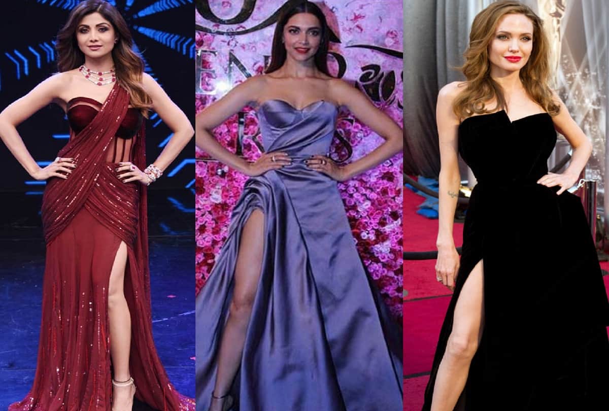 Shilpa Shetty High Slit Saree Gown Will Remind You Of Deepika Padukone And Angelina Jolie