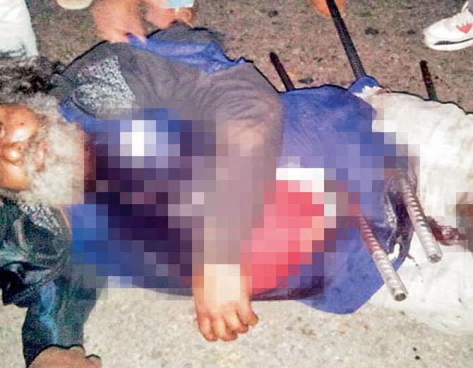 iron rod penetrate in man stomach and legs in jalandhar