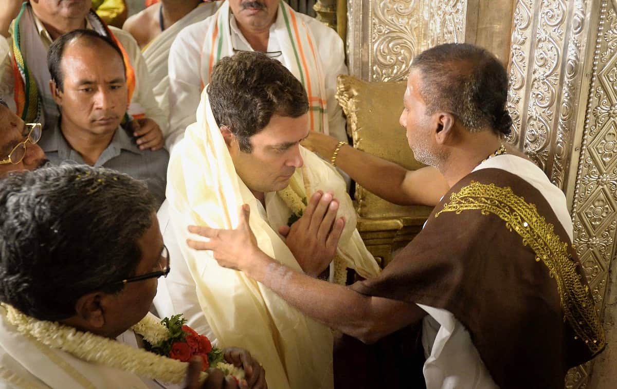 Congress chief Rahul gandhi visit to karnataka temples