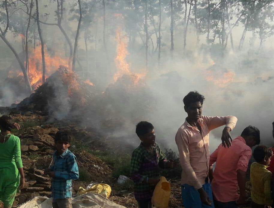 formaers loss due to fire in crops