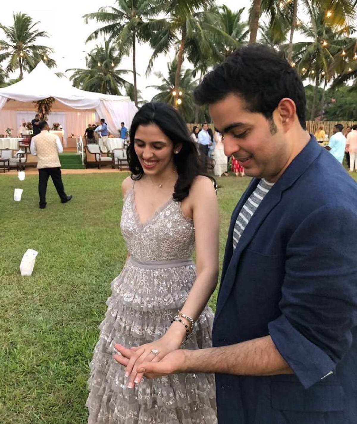 Akash Ambani Shloka Mehta engagement party video viral 