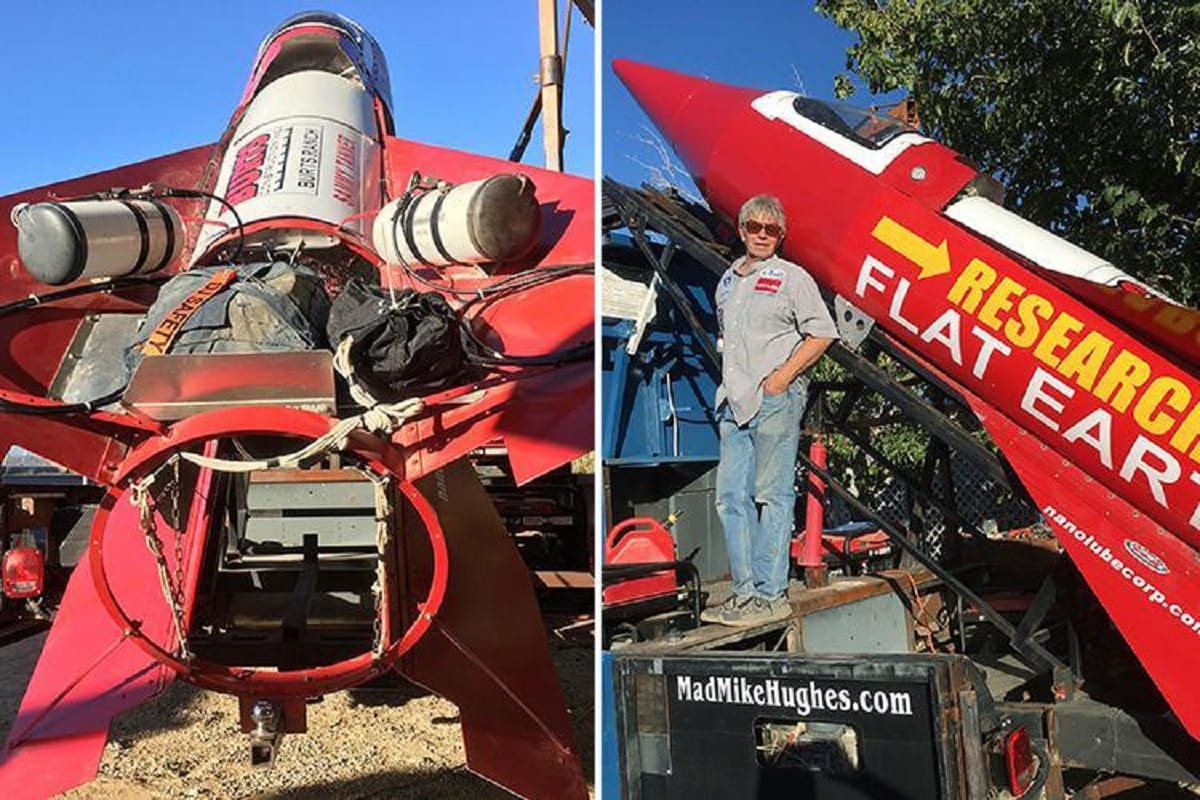 scientist Mike Hughes launches home made steam powered rocket 