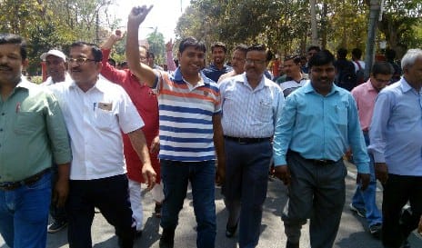 Workers protest in University