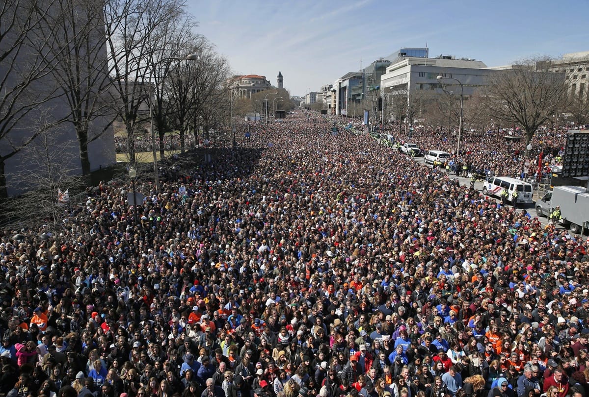 Students and gun control activists took out march demanding end of gun violence